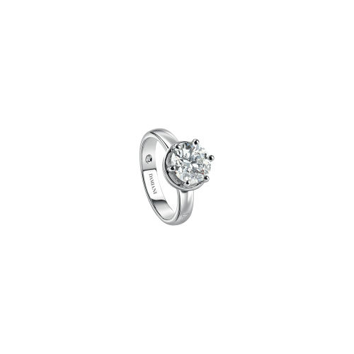 ANELLO SOLITARIO DAMIANI MINOU IN ORO BIANCO CON DIAMANTE E DIAMANTE SEGRETO CERTIFICATI ORIGINALI
