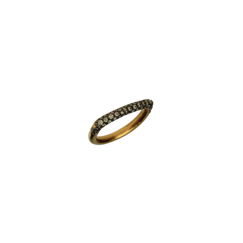 ANELLO IN ORO ROSA SATINATO E DIAMANTI BROWN - VR25208DBP