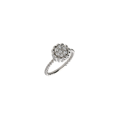 ANELLO SOLITARIO COMPOSTO IN ORO BIANCO E DIAMANTI - VR2554DW