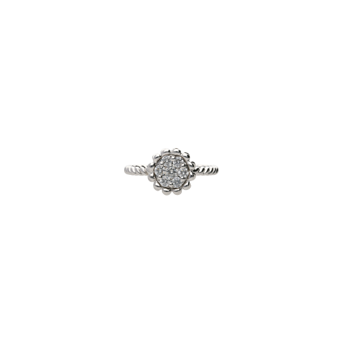 ANELLO SOLITARIO COMPOSTO IN ORO BIANCO E DIAMANTI - VR2554DW