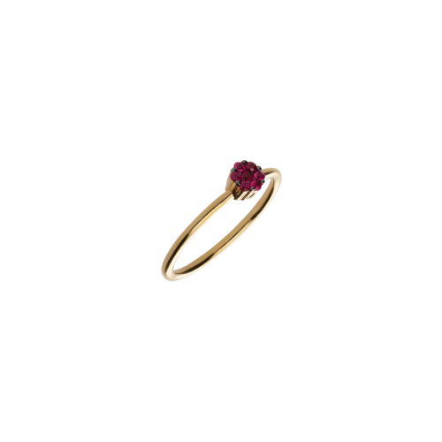 ANELLO ROSETTA IN ORO ROSA E RUBINI - VR25641RUP
