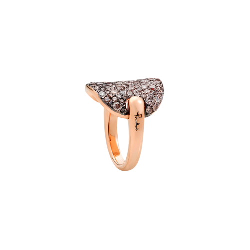 ANELLO SABBIA - ANELLO IN ORO ROSA RODIATO E BRUNITO, DIAMANTI BROWN E BIANCHI CT 2.3 - A.B607BO7/BR - PAB6070O7000DBX00