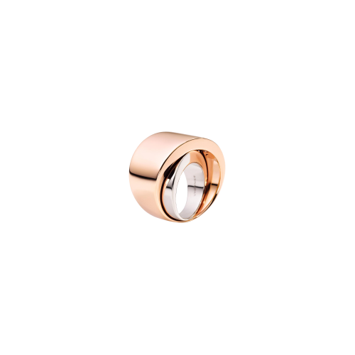 ANELLO TOURBILLON IN ORO ROSA 18K E ORO BIANCO 18K NON RODIATO - PN0527A001