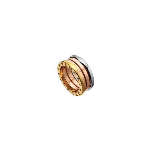 Anello B.zero1 a tre fasce in oro rosa, oro bianco e oro giallo