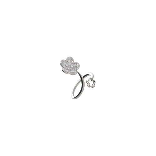 ANELLO FIORE IN ORO BIANCO E PAVÉ DI DIAMANTI - GIAN014383