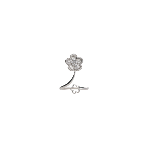 ANELLO FIORE IN ORO BIANCO E PAVÉ DI DIAMANTI - GIAN014383