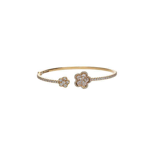 BRACCIALE BANGLE FIORE IN ORO ROSA CON DIAMANTI - GIBR014340