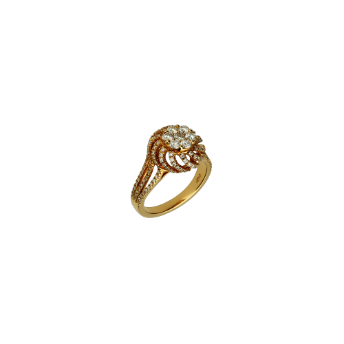 ANELLO FIORE IN ORO ROSA CON DIAMANTI - VR25619DP