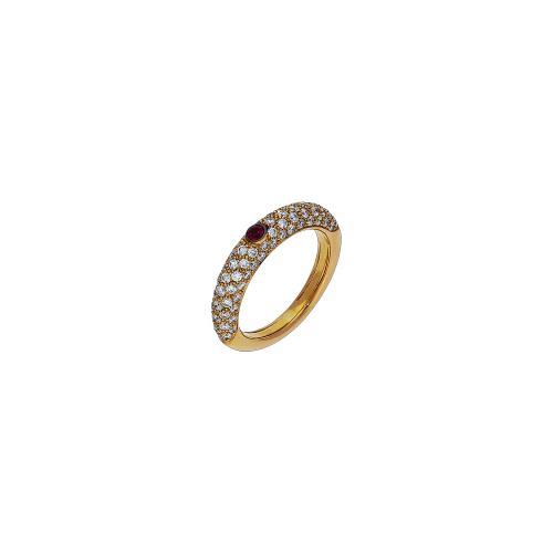 ANELLO IN ORO ROSA, DIAMANTI E RUBINO - VR21064DRUP