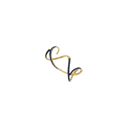 MAGIC SNAKE - ANELLO IN ORO ROSA E DIAMANTI NERI - 7427APK*BN