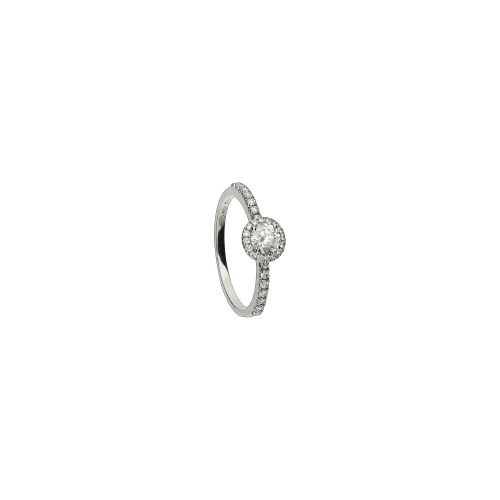 ANELLO SOLITARIO IN ORO BIANCO E DIAMANTI - 15429-AN-059