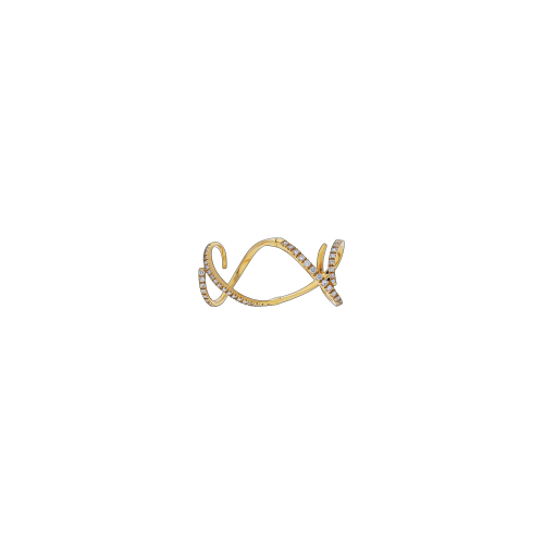 Magic Snake - Anello in oro rosa 18 carati e diamnati bianchi taglio brillante