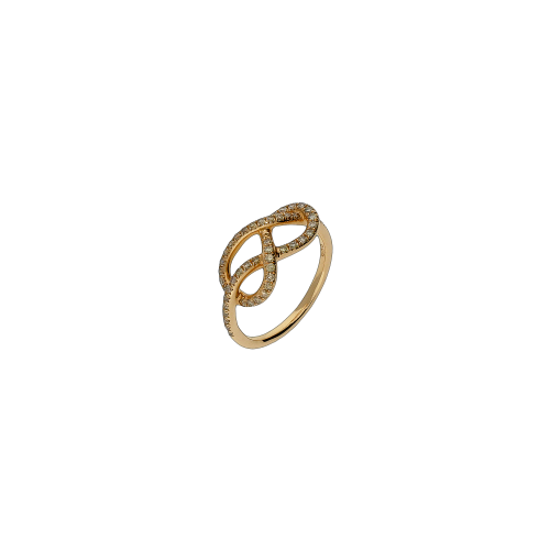 ANELLO INFINITO ORO ROSA E DIAMANTI BROWN - VR24457DBP