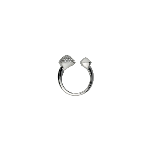 ANELLO PIRAMIDI IN ORO BIANCO E DIAMANTI - VR26307DW