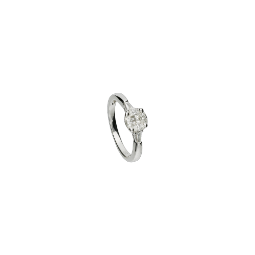 ANELLO ORO BIANCO E DIAMANTI DI VARIO TAGLIO - VR09564DW