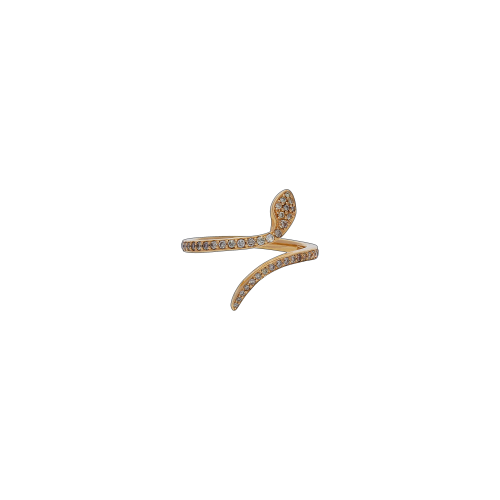 Serpente - Anello in oro rosa 18 carati e diamanti brown taglio brillante