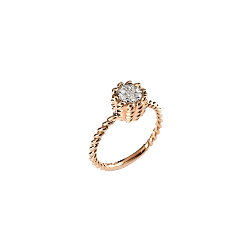 Anello in oro rosa 18 carati e diamanti bianchi taglio brillante - VR25543DX