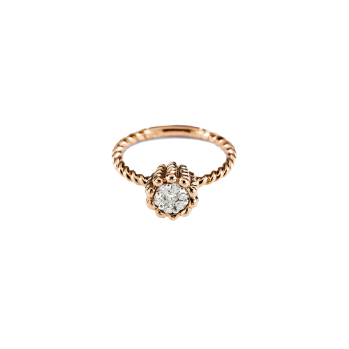 Anello in oro rosa 18 carati e diamanti bianchi taglio brillante - VR25543DX