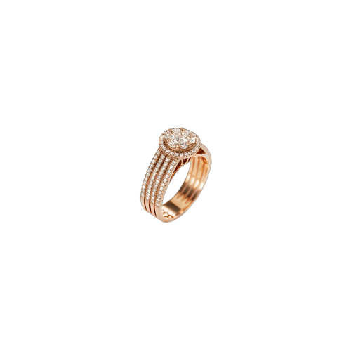 ANELLO IN ORO ROSA CON DIAMANTI - VR25394DP