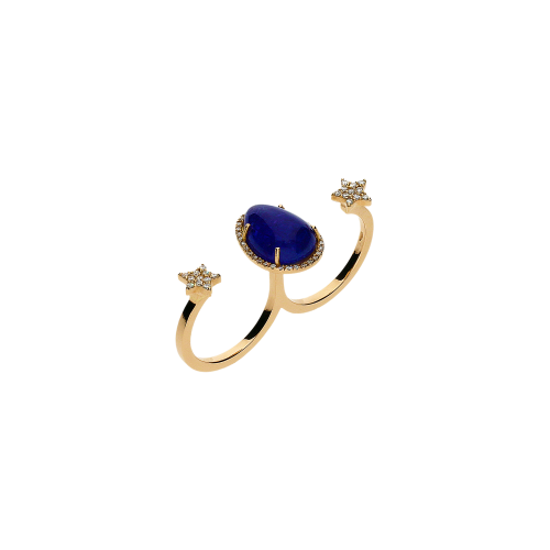 Anello in oro rosa 18 carati,diamanti bianchi e tanzanite naturale - ANP132/8