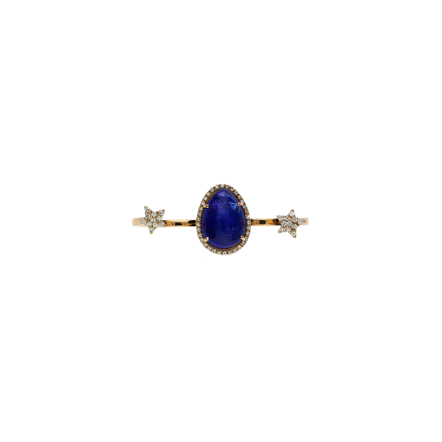 Anello in oro rosa 18 carati,diamanti bianchi e tanzanite naturale - ANP132/8