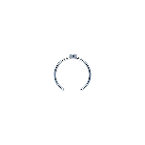 Anello in oro bianco 18 carati, zaffiro blu naturale e diamanti buanchi taglio brillante
