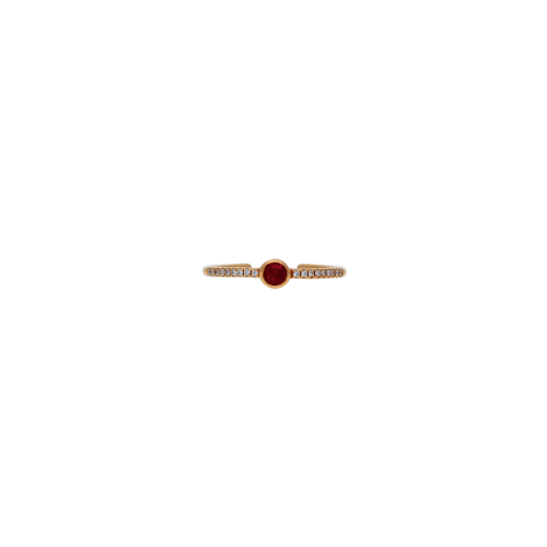 Anello in oro rosa 18 carati, rubino naturale e diamanti bianchi taglio brillante