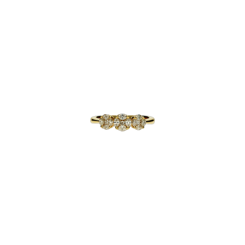 Anello in oro rosa 18 carati con diamanti bianchi taglio brillante e diamanti bianchi taglio marquise