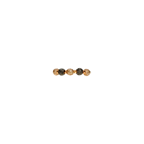 Anello in oro rosa 18 carati con diamanti neri e diamanti browni taglio brillante