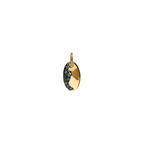 DODO DODOTAGS - CIONDOLO PRECIOUS TAG IN ORO ROSA E ZAFFIRI AZZURRI - DM11/9/ZA/K