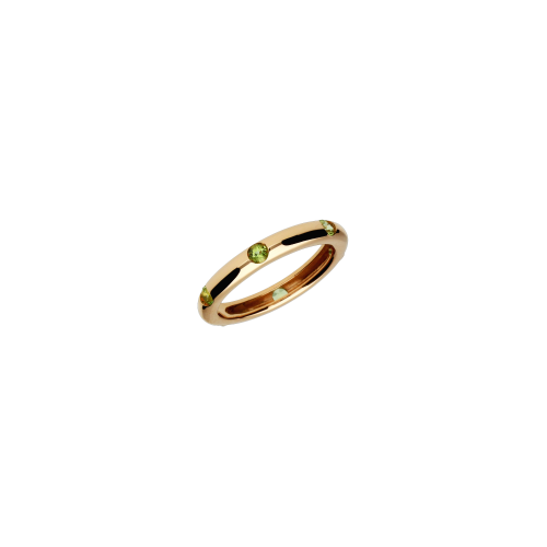 ANELLO IN ORO ROSA 9 CARATI E PERIDOTO TAGLIO BRILLANTE - A12096PER-9KT