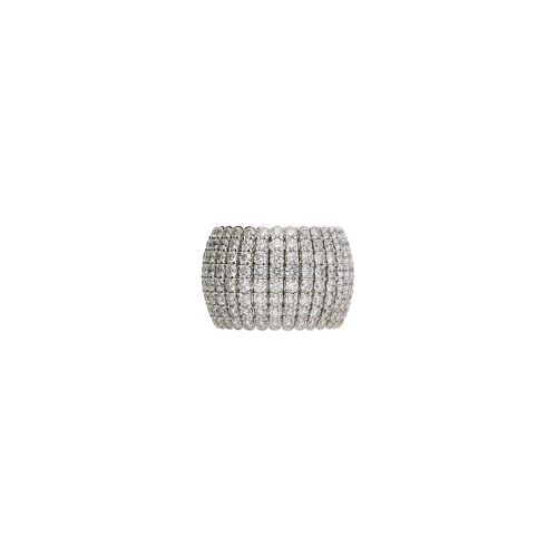 ANELLO ELASTICO IN ORO BIANCO FULL PAVÈ DI DIAMANTI - VR20690DW