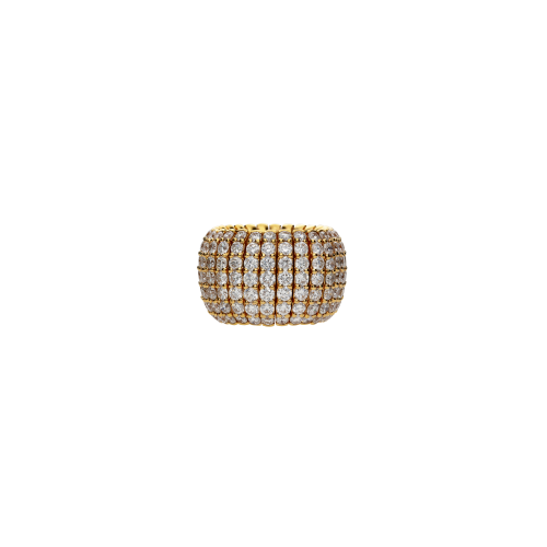 ANELLO ELASTICO A FASCIA ALTA IN ORO ROSA FULL PAVÉ DI DIAMANTI - JR128753DP