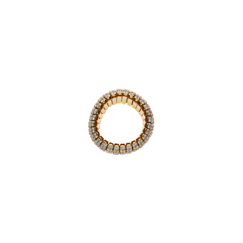 ANELLO ELASTICO A FASCIA ALTA IN ORO ROSA FULL PAVÉ DI DIAMANTI - JR128753DP