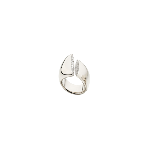 ANELLO ECLISSE MIDI IN ORO BIANCO 18K NON RODIATO E DIAMANTI - PG1138A001