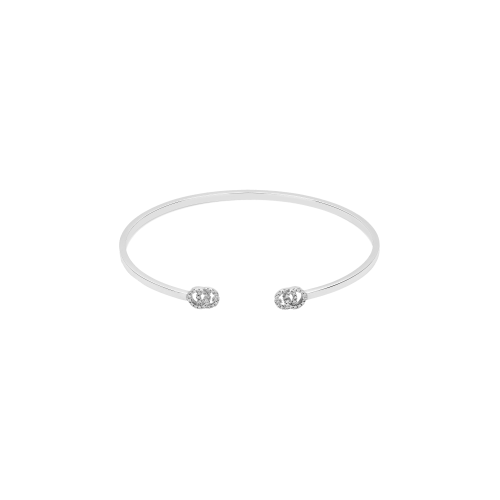 BRACCIALE RIGIDO GG RUNNING IN ORO BIANCO CON DIAMANTI - YBA481662002 - YBA4816620020