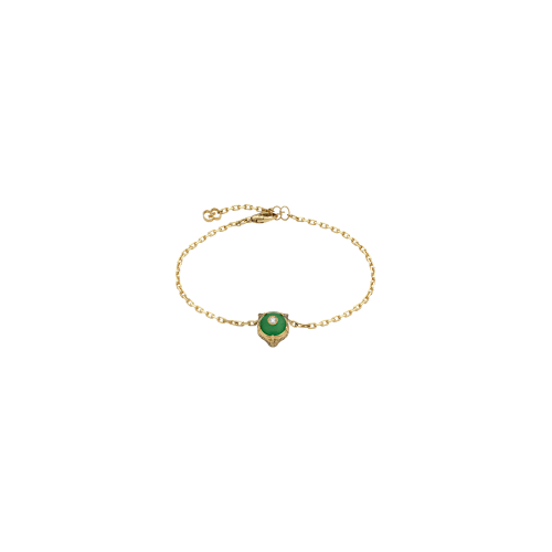 BRACCIALE GUCCI LE MARCHE DES MERVEILLES IN ORO GIALLO CON GIADA E DIAMANTE - YBA5028520010
