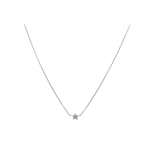 COLLANA IN ORO BIANCO CON STELLA IN PAVÉ DI DIAMANTI - C057/1-B