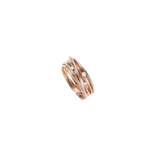 ANELLO TIBET IN ORO ROSA E DIAMANTI - MAN75029 - MAN75029