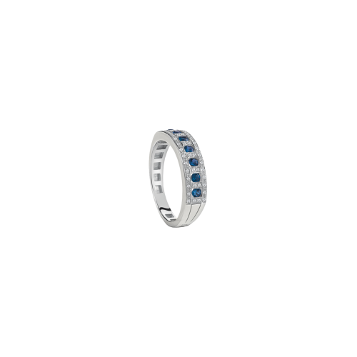 ANELLO DAMIANI BELLE EPOQUE IN ORO BIANCO CON DIAMANTI E ZAFFIRI