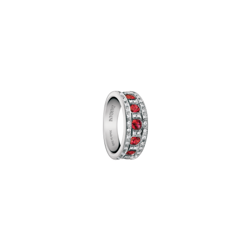 ANELLO DAMIANI BELLE EPOQUE IN ORO BIANCO CON DIAMANTI E RUBINI