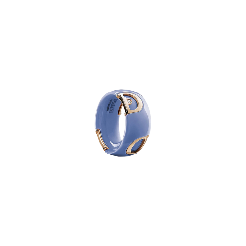 ANELLO DAMIANI D.ICON IN ORO ROSA, CERAMICA TURCHESE E DIAMANTE
