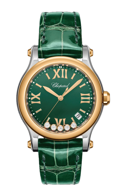 HAPPY SPORT 36 MM, QUARZO, ORO ROSA ETICO, LUCENT STEEL™, DIAMANTI - 278582-6005