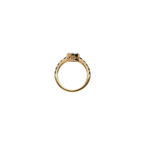 ANELLO IN ORO ROSA CON DIAMANTI E ZAFFIRI - VR25999DSBP