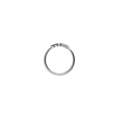 ANELLO IN ORO BIANCO CUORE LOVE CON DIAMANTI BIANCHI E DIAMANTI NERI - VR26893DDKWS