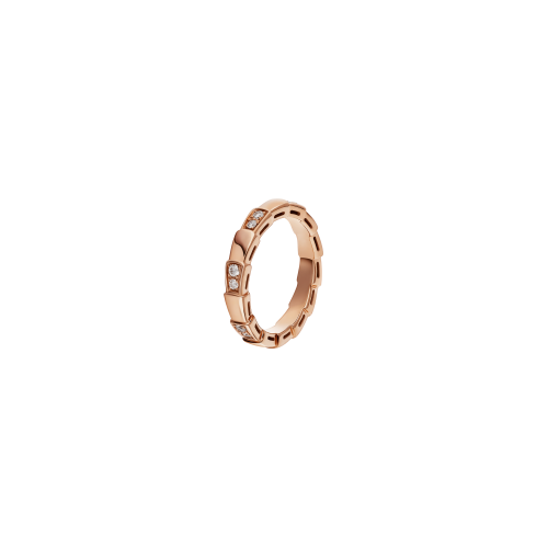 ANELLO SERPENTI VIPER IN ORO ROSA 18 KT CON SEMI-PAVE' DI DIAMANTI - AN857896