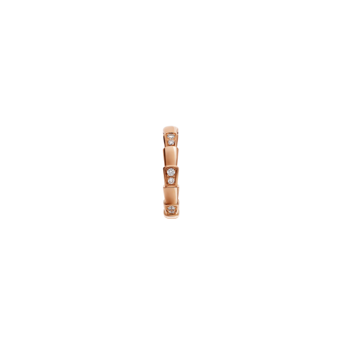 ANELLO SERPENTI VIPER IN ORO ROSA 18 KT CON SEMI-PAVE' DI DIAMANTI