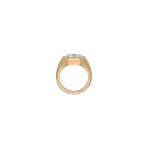 ANELLO OCTAGON IN ORO ROSA SATINATO E DIAMANTI BIANCHI - VR26418DPS