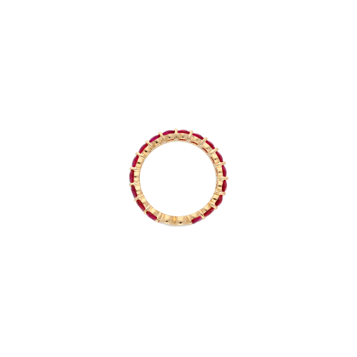 ANELLO ORO ROSA DIAMANTI BIANCHI E RUBINI - VR27358RUDP