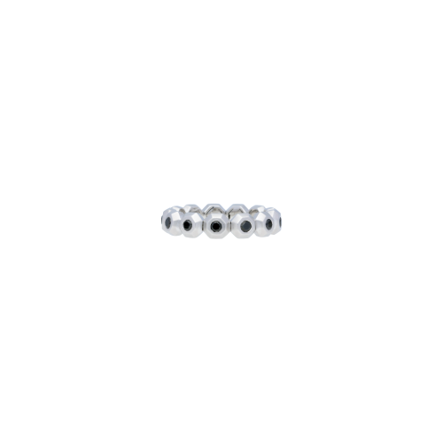 ANELLO OCTAGON IN ORO BIANCO SATINATO E DIAMANTI NERI - VR27415DKWS